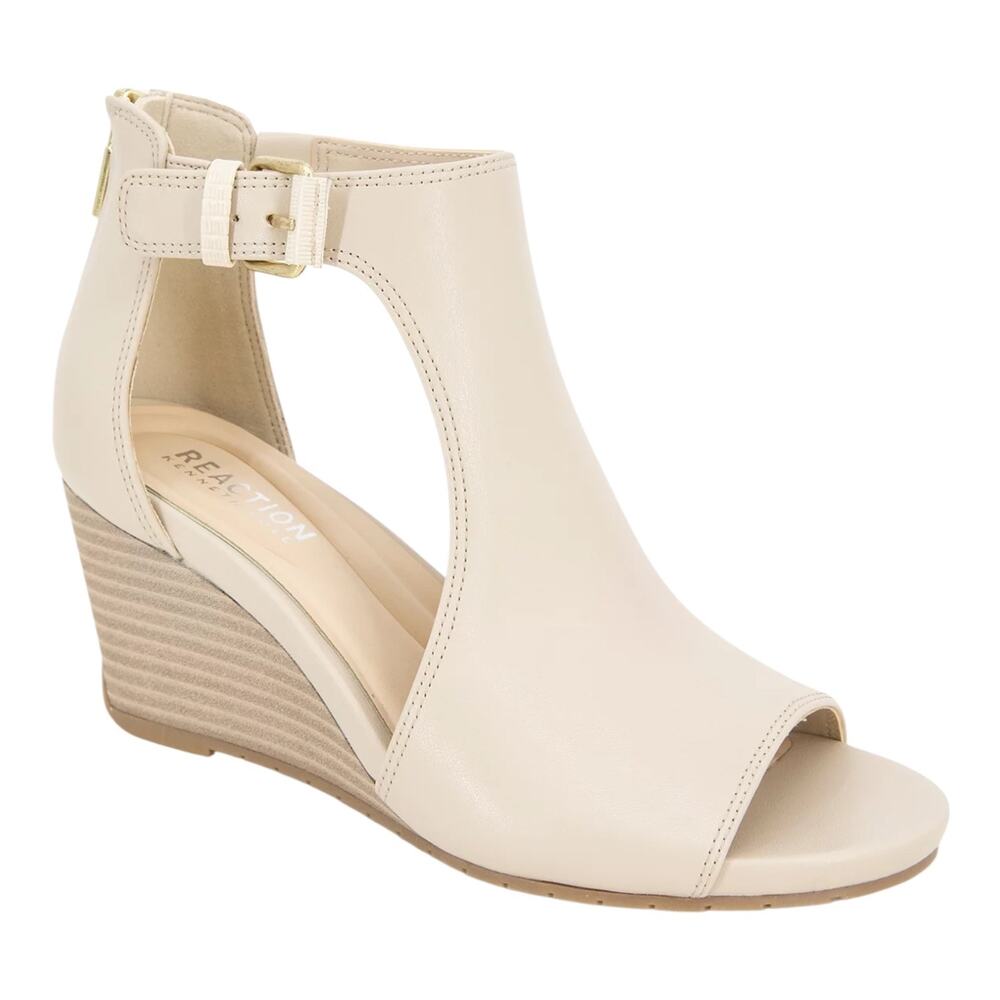 Kenneth Cole Reaction Women's Gracie Wedge Sandals Beige Size 6 1/2
